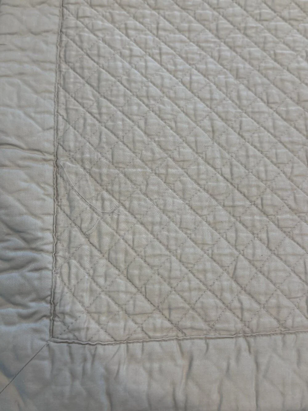 Ralph Lauren Home Taupe Quilted Euro Sham Cotton Diamond Stitch Pillow Cover